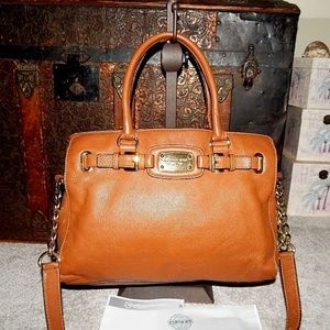 Michael Kors Handbag Purse Hamilton E/W 35F0GHMT3L Pebbled British Leather COA